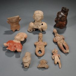 Nine Pre-Columbian Pottery Items